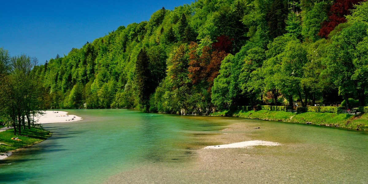 Blick von Isarsteg auf die Isar, © Unbekannt